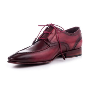 Burgundy Vintage Leather Apron Split Toe Burnished Handmade Fashion Laceup Shoes