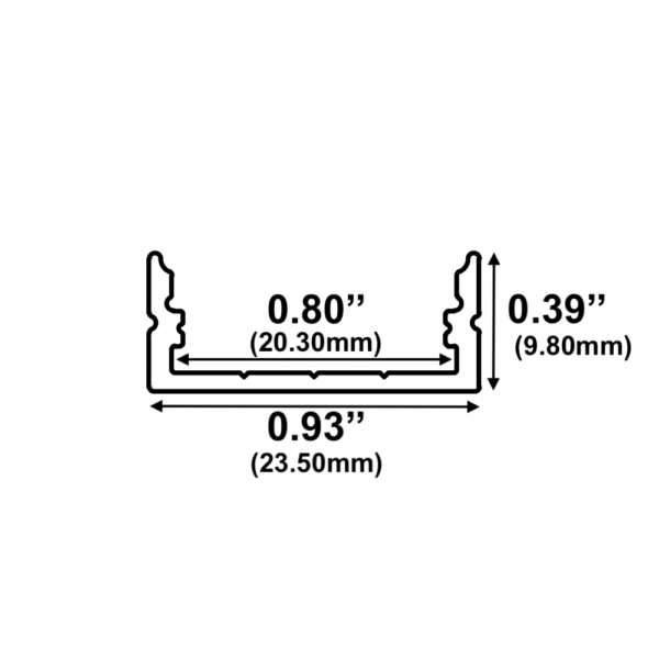1955ASL-B - Black LED Channel - Image 2