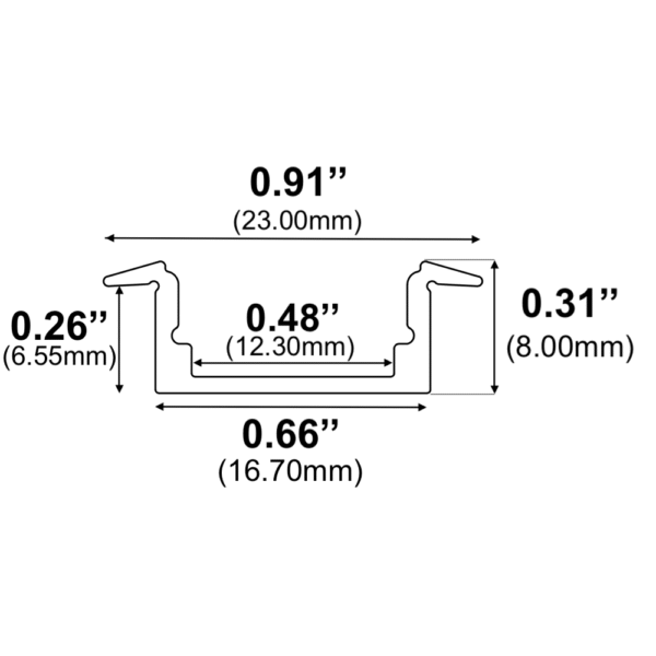 1972ASL-B - Black Recessed LED Channel - Image 4