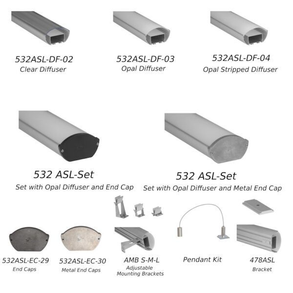 532ASL - Oval Pendant Linear LED Channel - Image 3