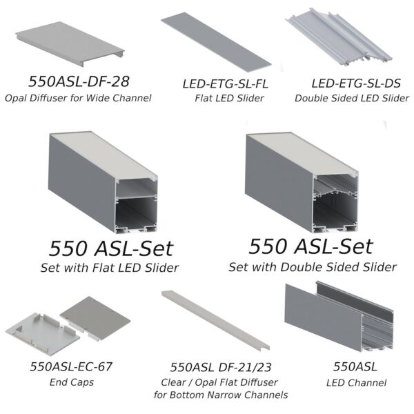 550ASL - Up & Down Pendant Linear LED Channel - Image 10